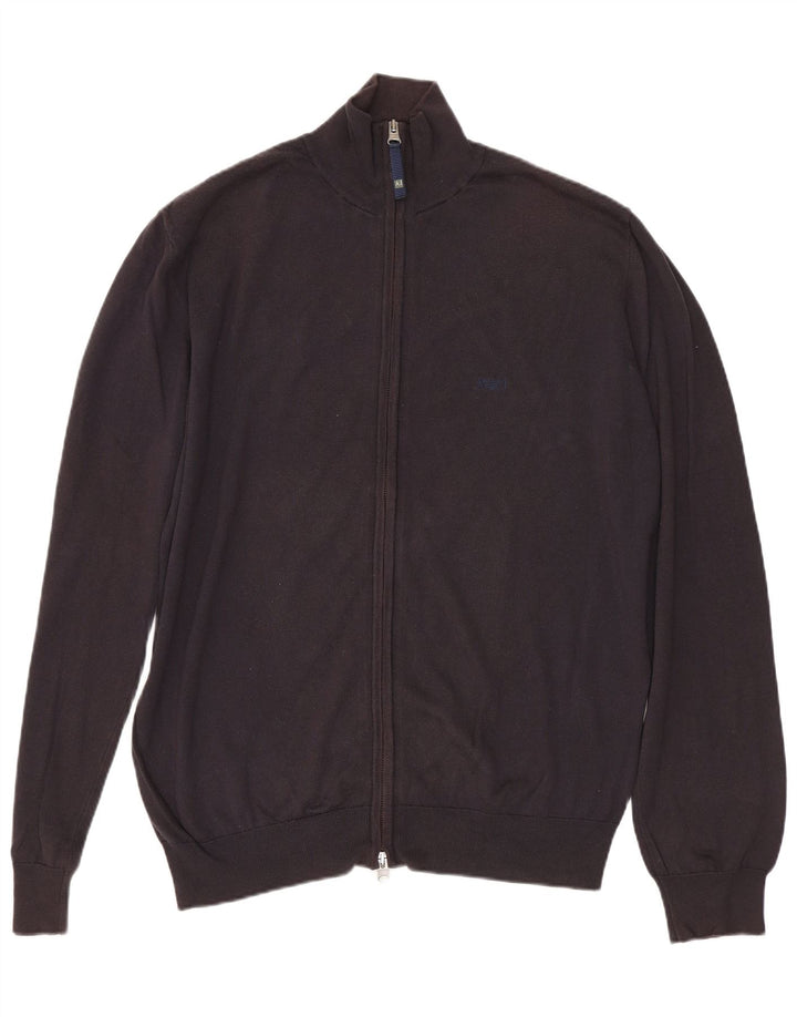 ARMANI JEANS Męski sweter rozpinany, średni granatowy, bawełniany