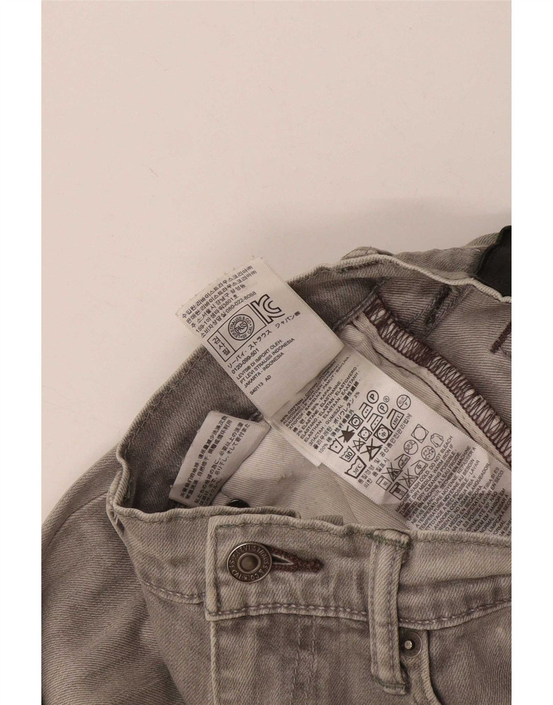 Damskie jeansy Levi's Skinny W29 L32 Szara bawełna