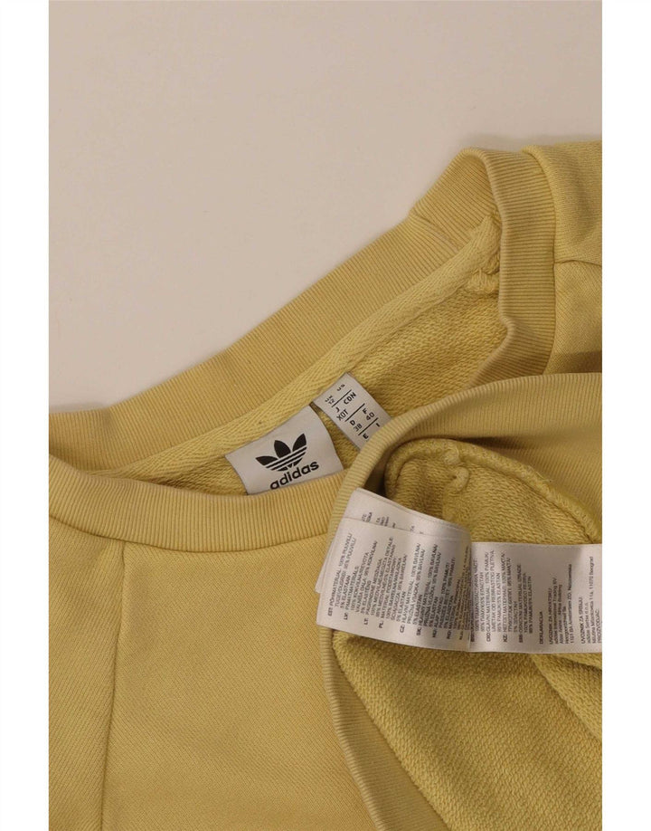 Adidas Męska bluza graficzna oversize Jumper UK 12 Średnia żółta bawełna