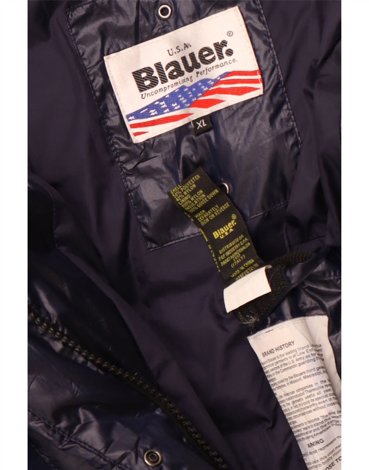 Damski płaszcz z kapturem Blauer UK 18 XL Granatowy poliester