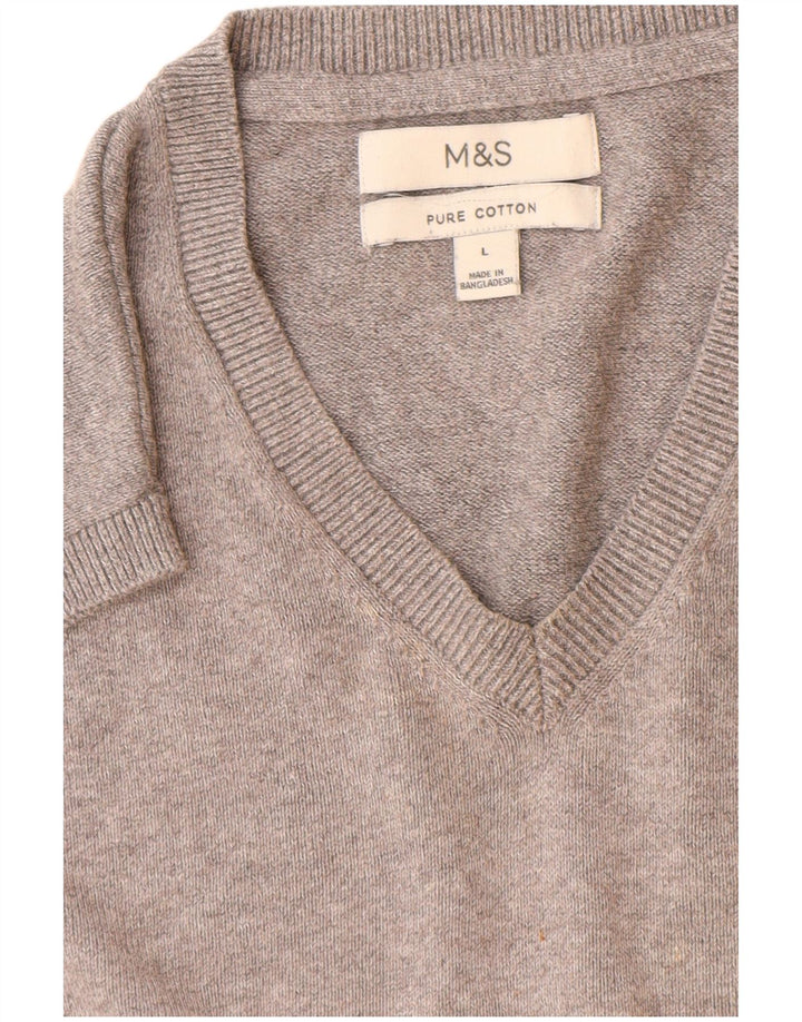 Marks & Spencer Męski podkoszulek z kamizelką, duży, szary, bawełniany