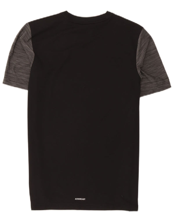 Chłopięca koszulka Adidas Aeroready Graphic Top 15-16 lat Szara, z blokami kolorów