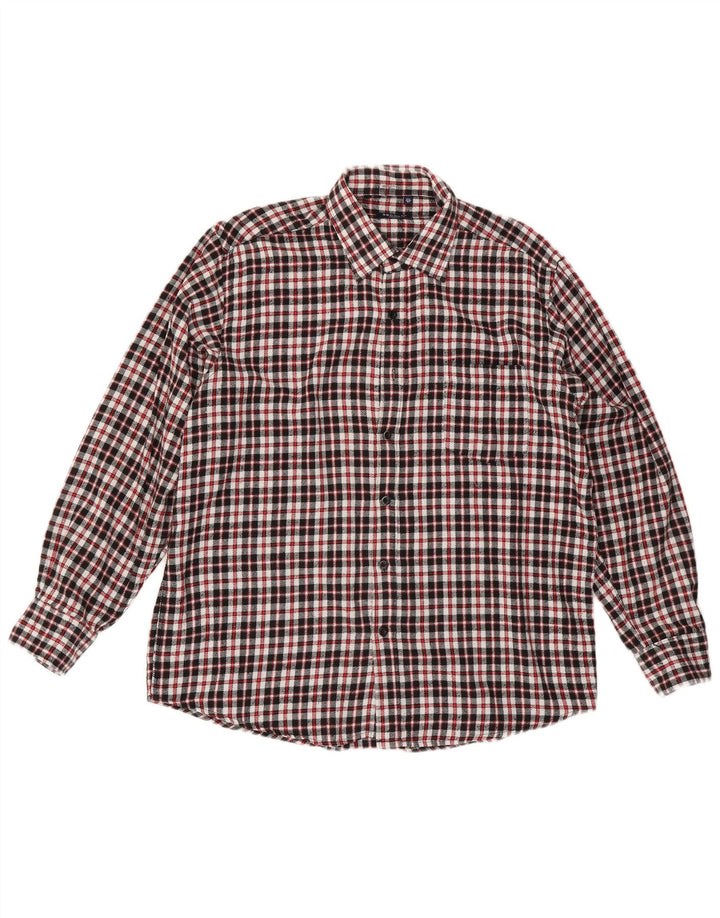 Męska koszula flanelowa w stylu vintage, rozmiar 17 1/2 44 XL, czerwona kratka
