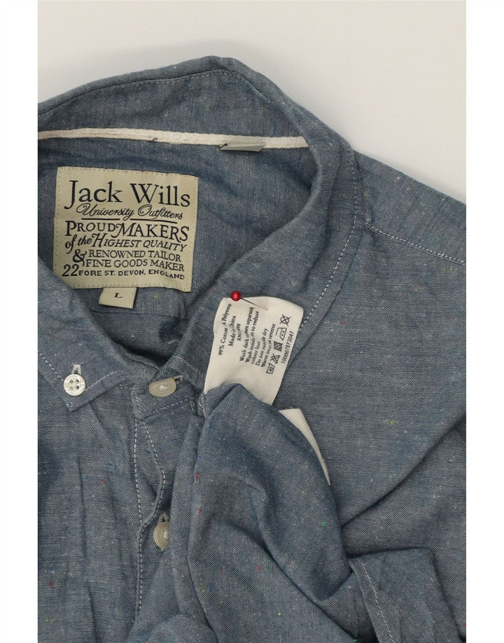 Męska koszula z krótkim rękawem Jack Wills, duża, niebieska, bawełniana