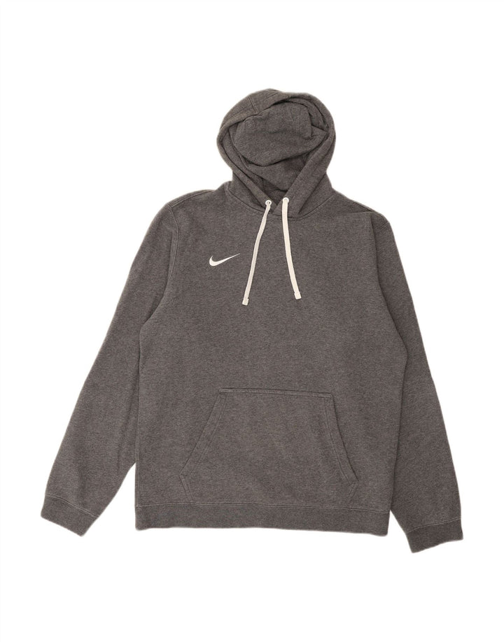 NIKE Mens Hoodie Jumper Medium Grey Cotton