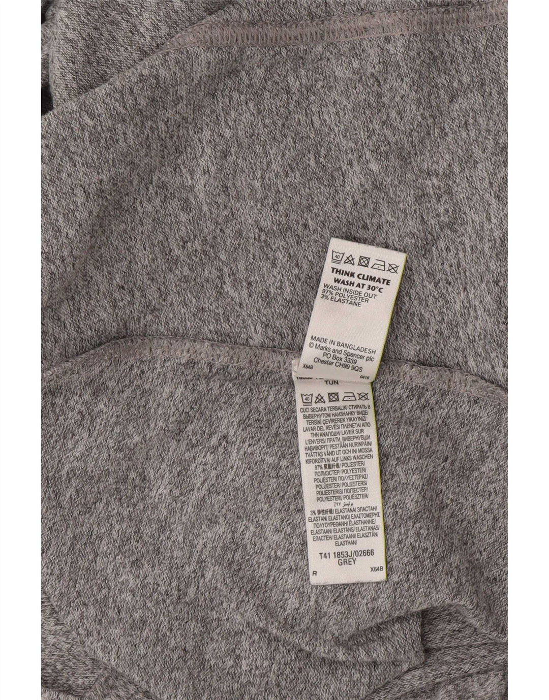 Marks & Spencer Damska sukienka o linii A z rękawem 3/4, UK 12, średni szary poliester