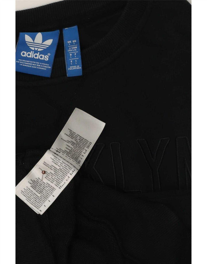 Męska bluza Adidas z grafiką, duża, czarna, bawełniana z blokami kolorów