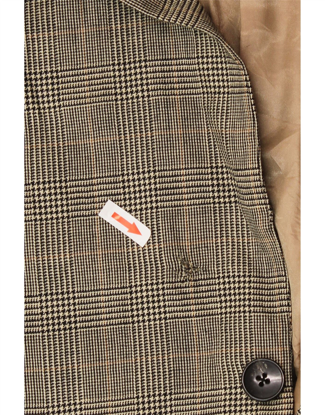 Polo Ralph Lauren Męska marynarka zapinana na 2 guziki UK 44 2XL Beżowa pepitka