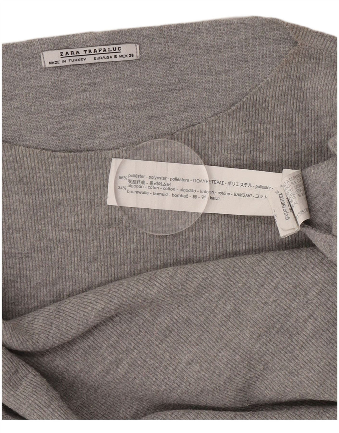 Damska koszulka Zara Trafaluc Oversize z długim rękawem, UK 10, mały, szary poliester