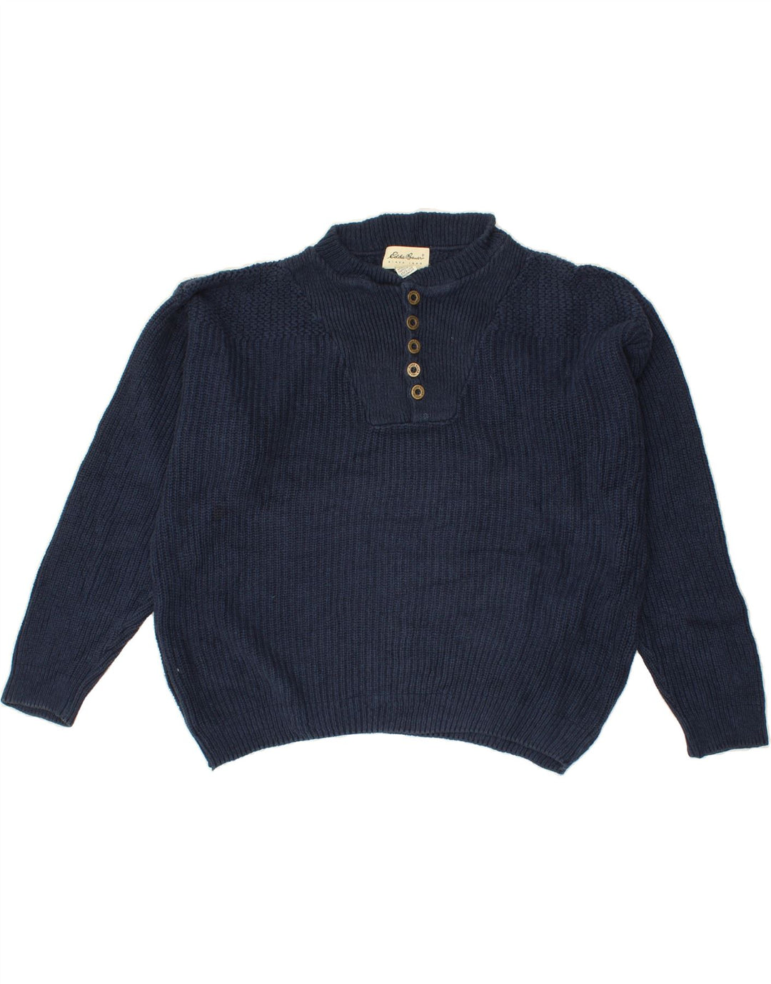 EDDIE BAUER Męski sweter o luźnym kroju z okrągłym dekoltem, średni granat