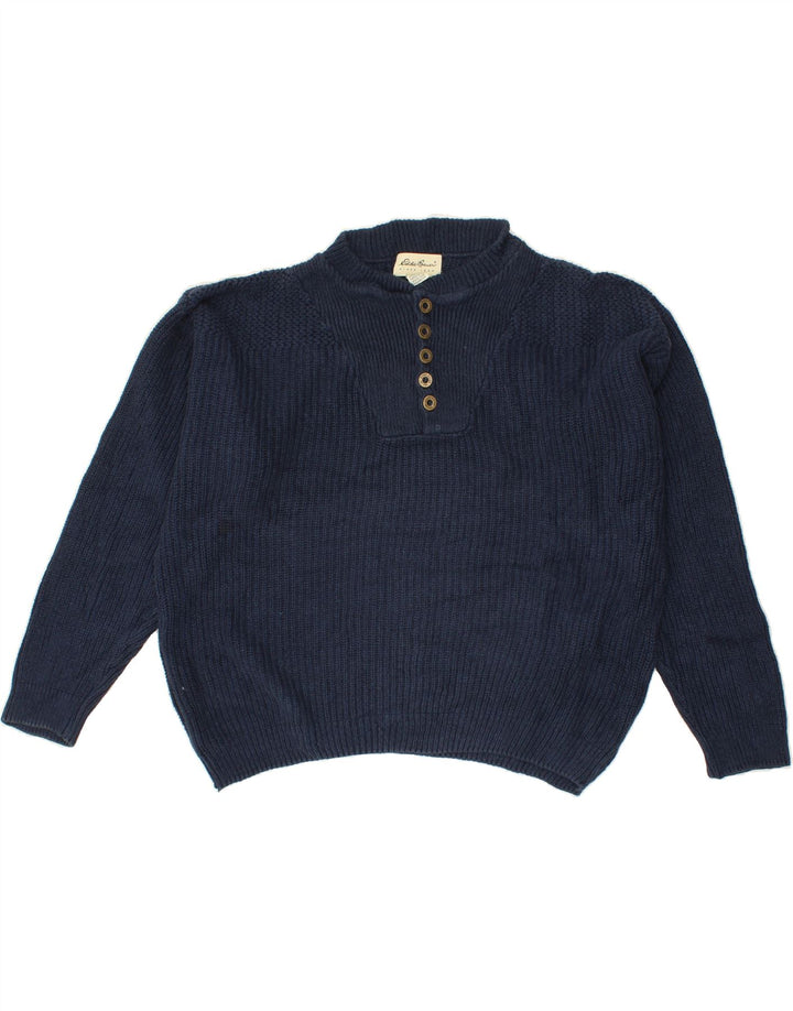 EDDIE BAUER Męski sweter o luźnym kroju z okrągłym dekoltem, średni granat