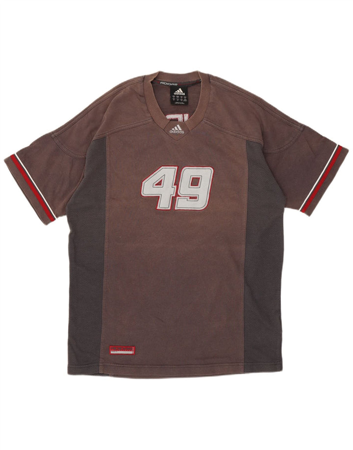 Męska koszulka z grafiką ADIDAS Top XS, szara, bawełniana z blokami kolorów