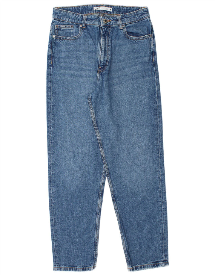 Damskie zwężane jeansy ZARA z wysokim stanem EU 38 Small W28 L28 Niebieskie