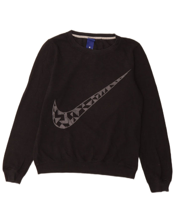 Damska bluza z grafiką NIKE, UK 14, średnia czarna bawełna