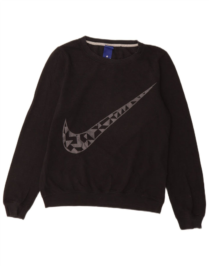 Damska bluza z grafiką NIKE, UK 14, średnia czarna bawełna