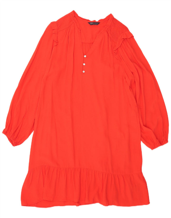 Marks & Spencer Damska sukienka oversize z długim rękawem, UK 16, duża czerwona