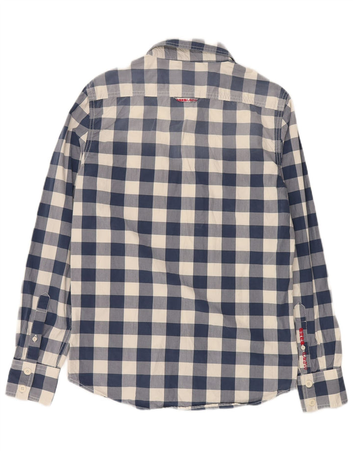 Koszula męska Superdry, duża, granatowa, bawełniana w kratkę