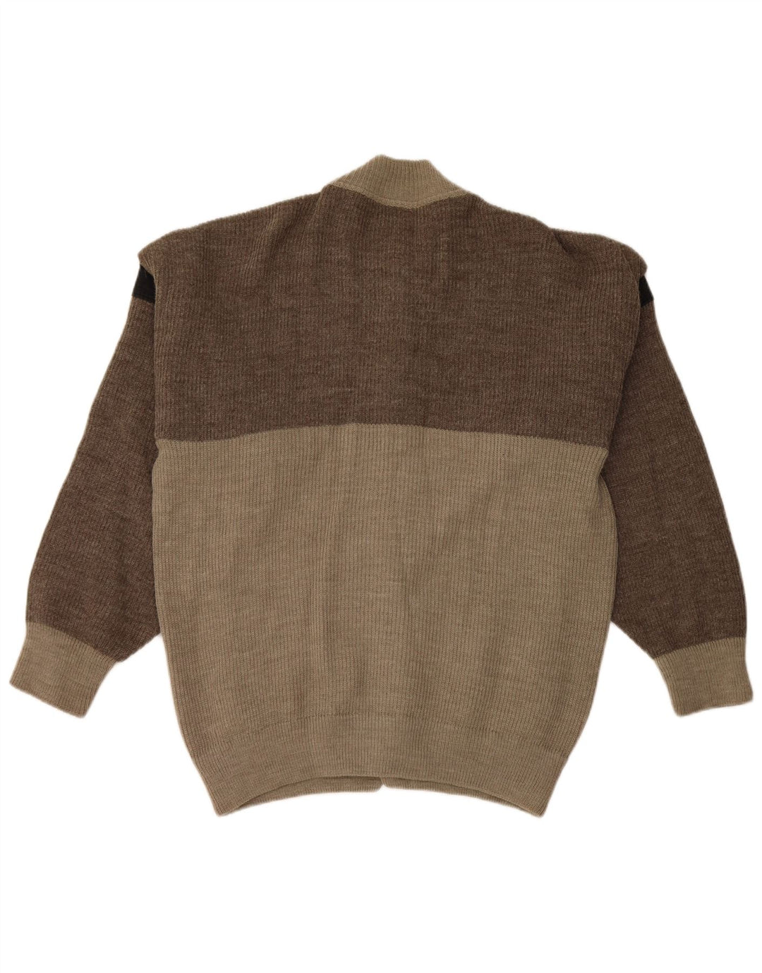 Sweter męski w stylu vintage, duży, szary, z blokami kolorów