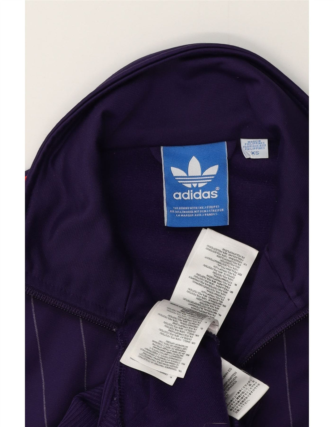 Adidas Męska bluza dresowa XS Fioletowy poliester w paski