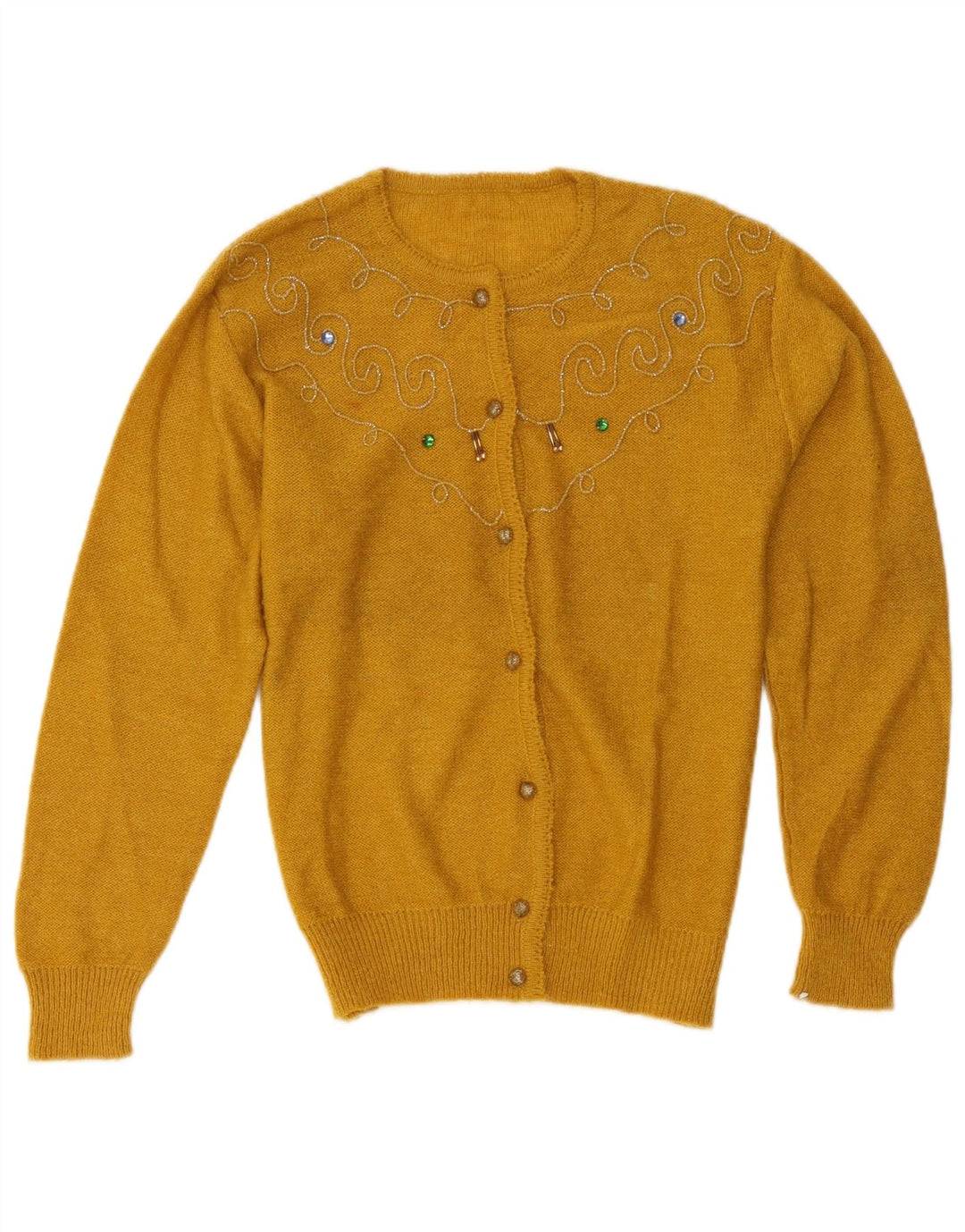 Sweter damski w stylu vintage, UK 14, średni żółty