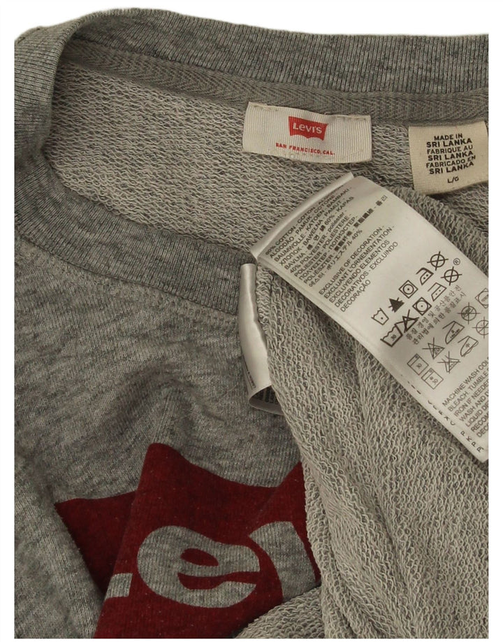 Damska bluza Levi's z grafiką, UK 16, duża, szara bawełna