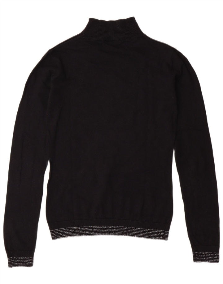 US POLO ASSN. Damski sweter z golfem UK 6 XS, czarna bawełna