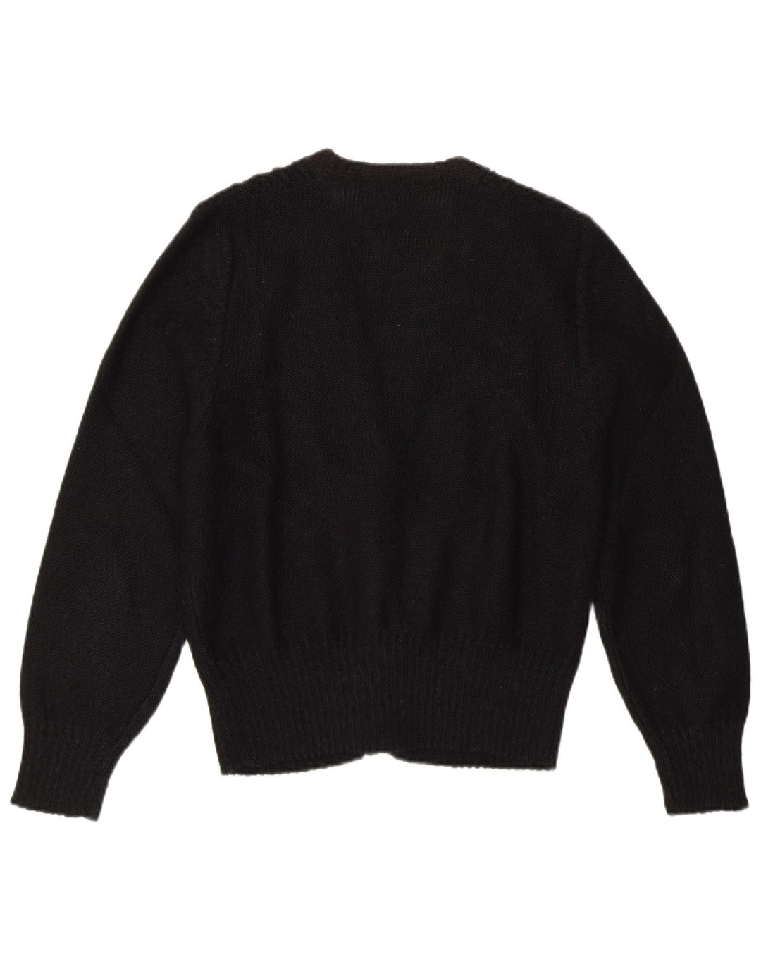 Sweter damski w stylu vintage, rozpinany UK 10, mały czarny