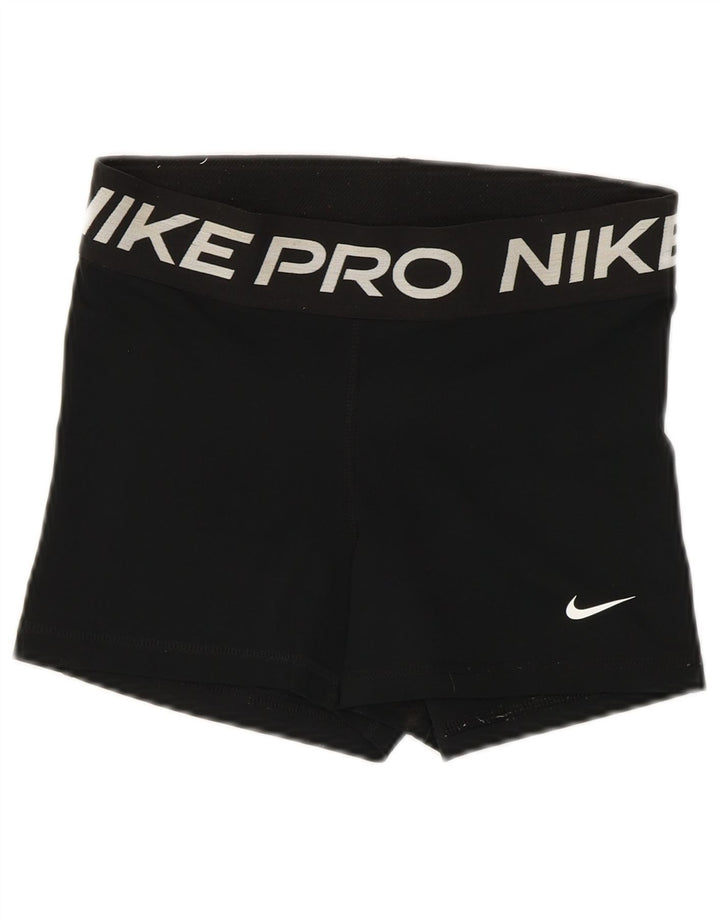 Damskie spodenki sportowe Nike Dri Fit Graphic UK 10, małe, czarne, poliestrowe