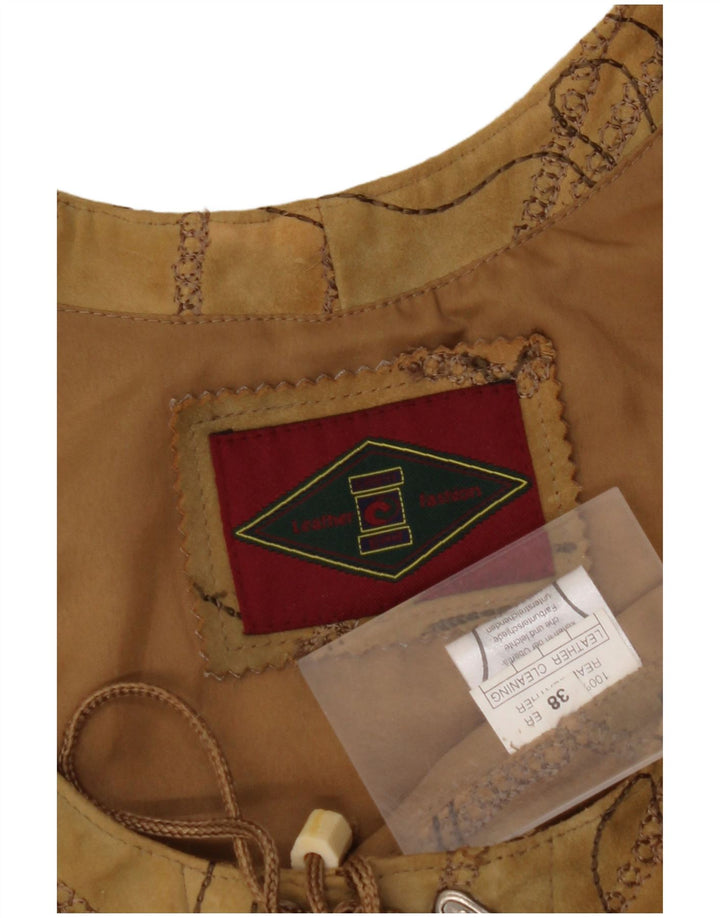 Damska kamizelka zamszowa VINTAGE EU 38 Średni brąz, skóra w kwiaty