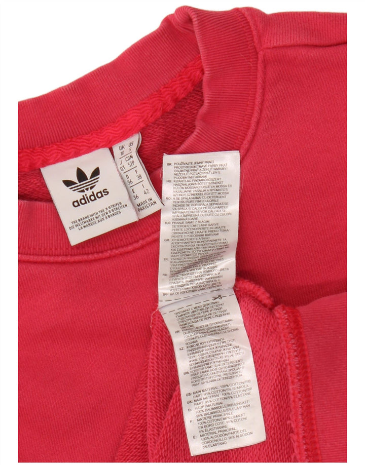 Damska bluza oversize ADIDAS z grafiką, UK 10, mała, różowa, bawełniana