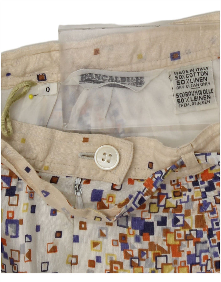 PANCALDI & B Damski 2-częściowy zestaw spódnic UK 4 XS W24 Beżowa, geometryczna bawełna