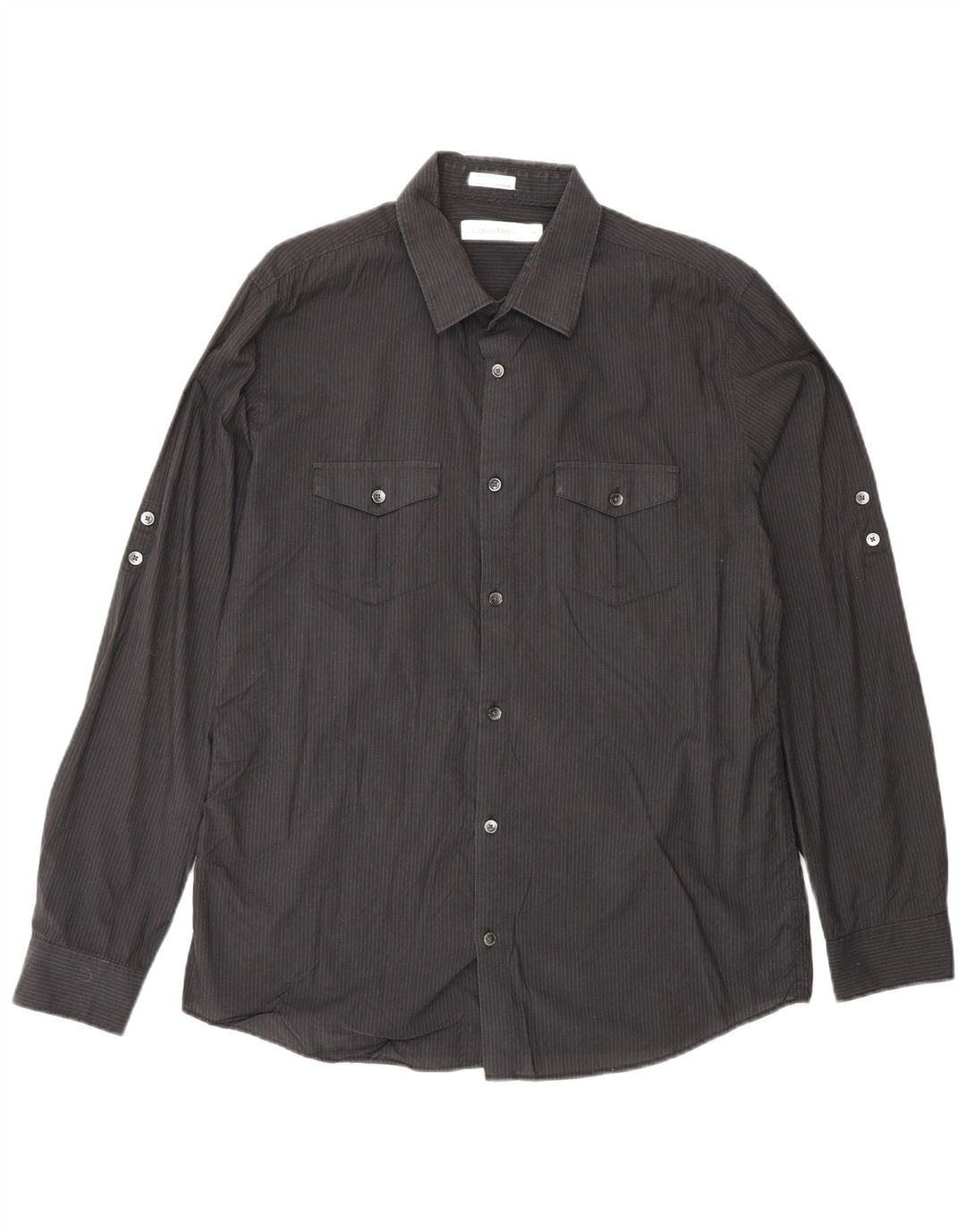 Koszula męska CALVIN KLEIN, bawełniana, w średnie czarne paski