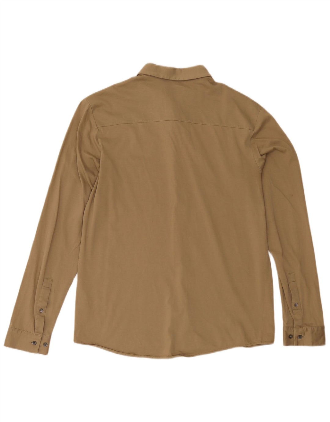 Cos Mens Shirt Medium Khaki Cotton