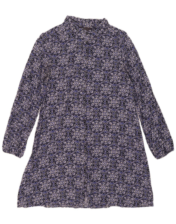Damska sukienka koszulowa Marks & Spencer UK 10 Small, niebieska, w kwiaty, wiskoza