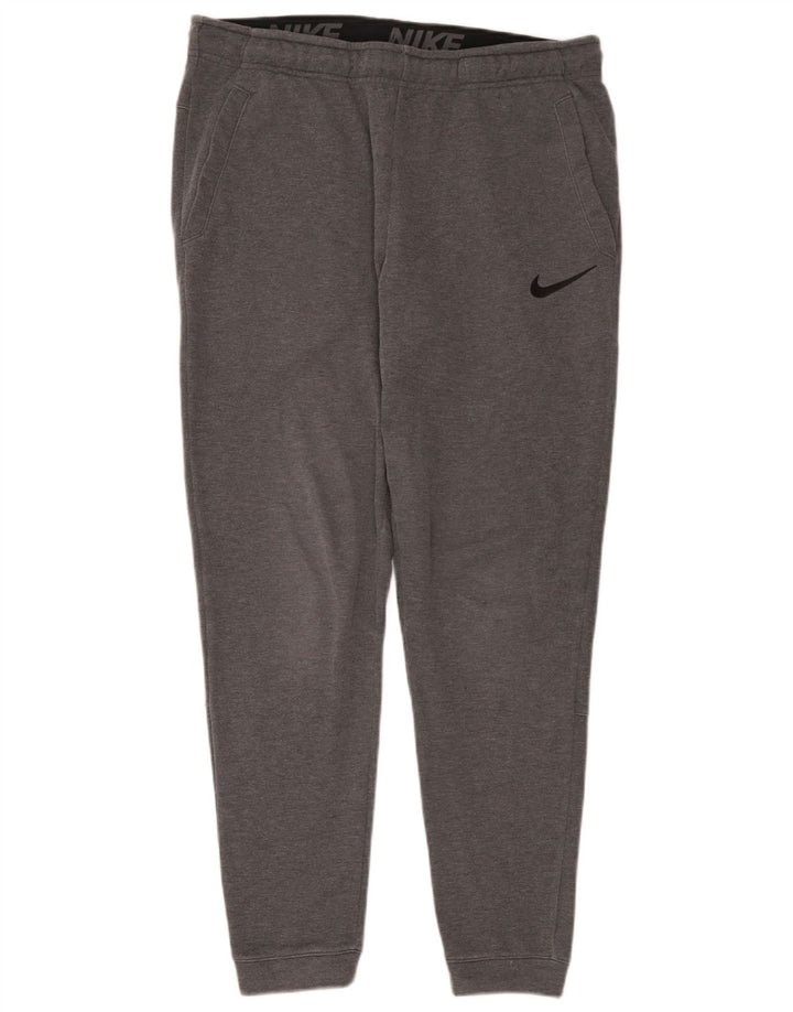 Męskie spodnie dresowe Nike Dri Fit, duże, szare, poliestrowe