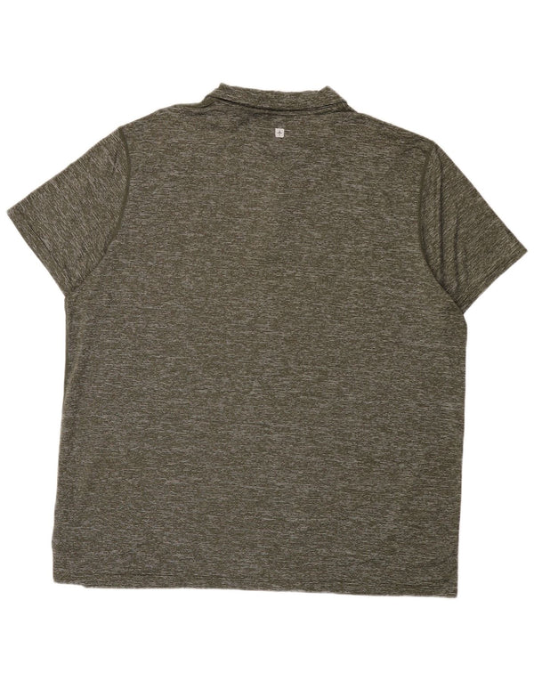 Męska koszulka polo Mountain Warehouse 2XL, khaki, nakrapiany poliamid