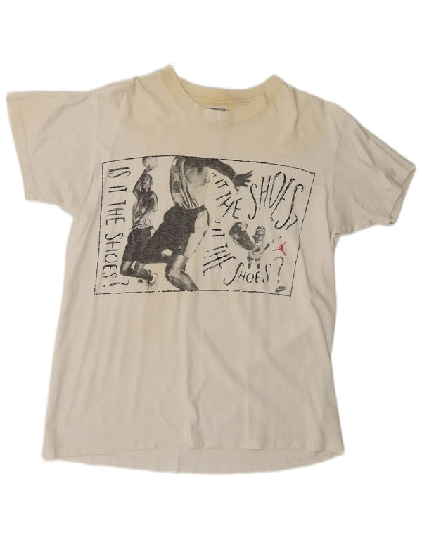 Nike Męskie Michael Jordan&Spike Lee Czy to buty? T-shirt Top Mały Biały