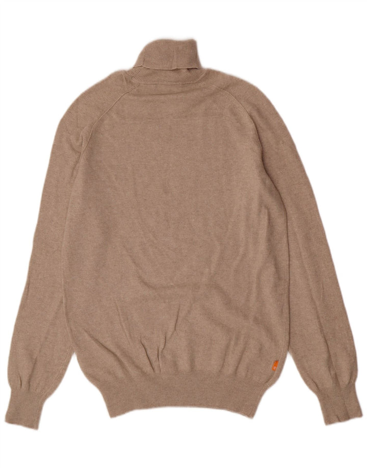 Męski sweter Timberland z wywijanym dekoltem, średnia beżowa wełna