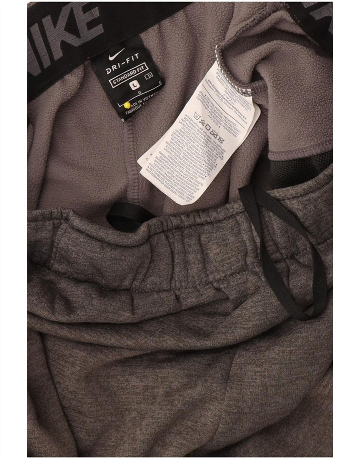 Męskie spodnie dresowe Nike Dri Fit Standard, duże, szare, poliestrowe