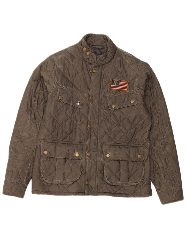 Pikowana kurtka chłopięca Barbour 12-13 lat XL Khaki, poliamid