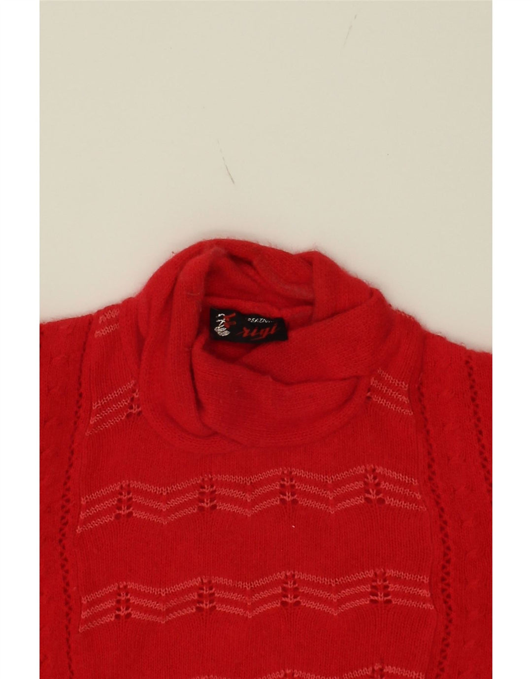 VINTAGE Womens Shawl Neck Jumper Sweater UK 10 Small Red Vintage Vintage and Second-Hand Vintage from Messina Hembry 