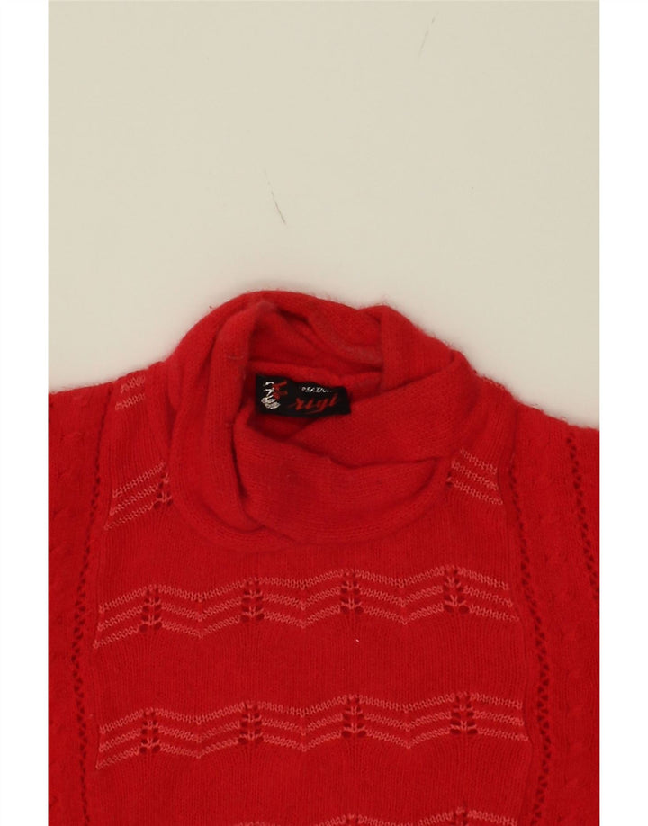 VINTAGE Womens Shawl Neck Jumper Sweater UK 10 Small Red Vintage Vintage and Second-Hand Vintage from Messina Hembry 