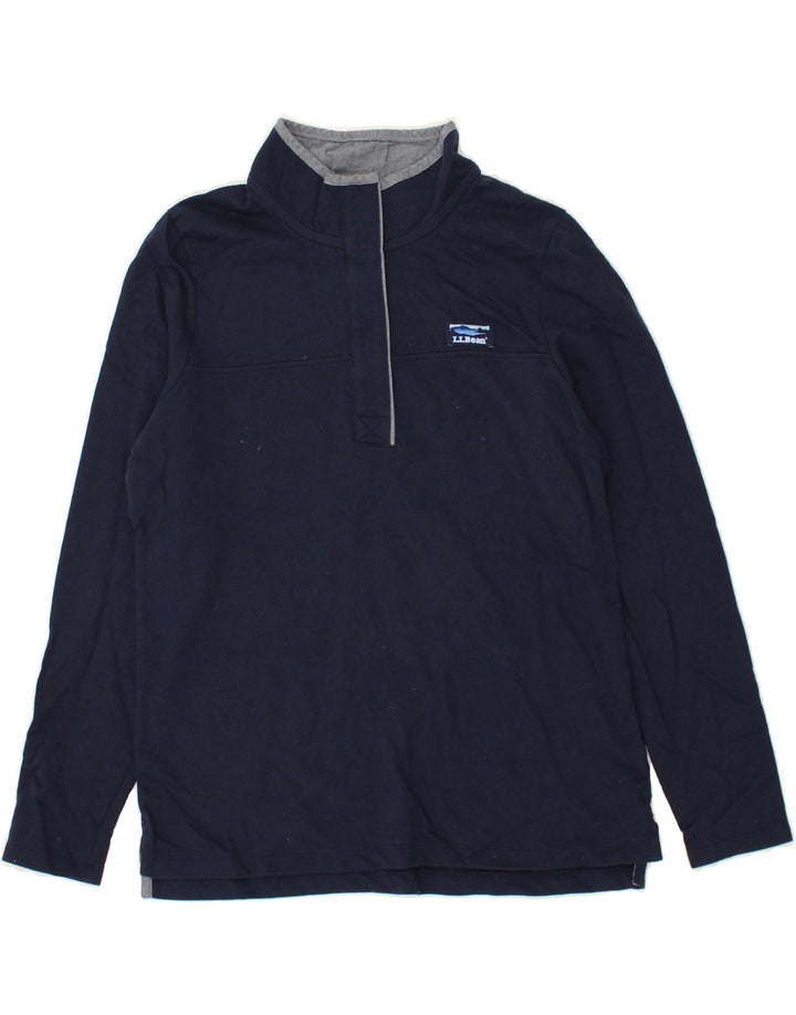L.L.BEAN Womens Longline Sweatshirt Jumper UK 14 Medium Navy Blue Vintage L.L.Bean and Second-Hand L.L.Bean from Messina Hembry 