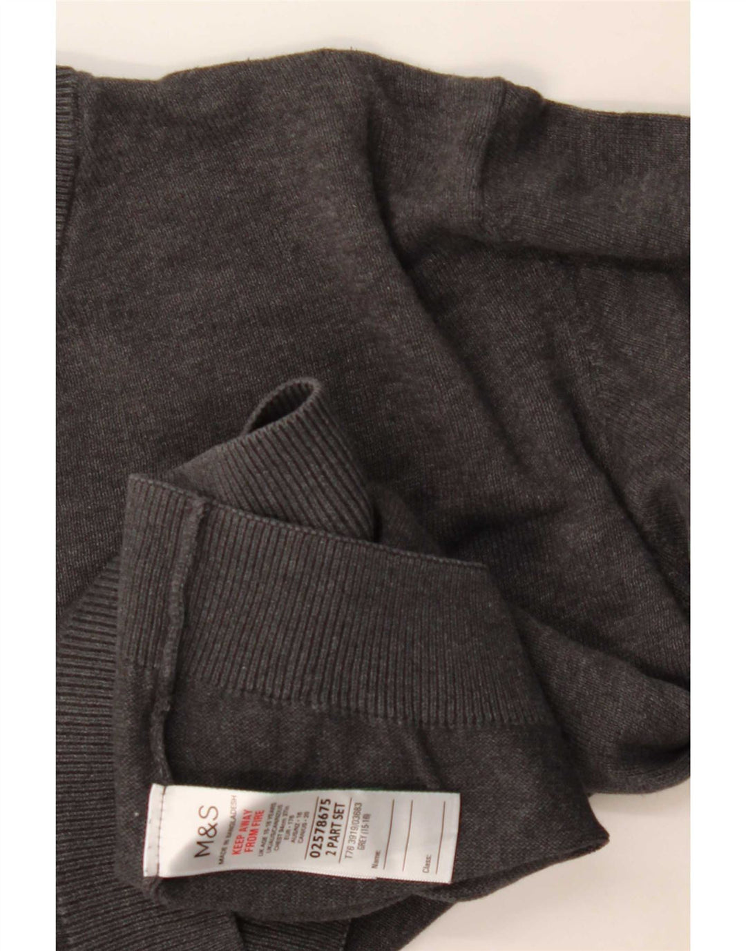 Marks & Spencer Chłopięcy sweter z dekoltem w kształcie litery V, 15-16 lat, szary, bawełniany