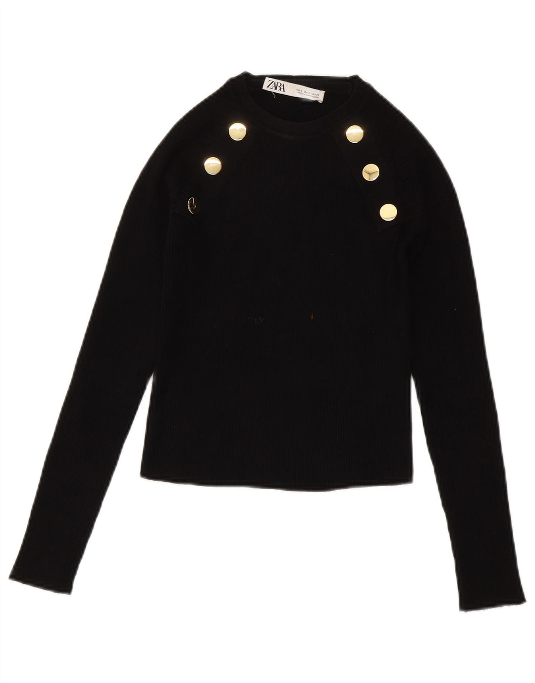 Damski sweter ZARA Crop Boat Neck Sweter UK 8 Small Black Wiskoza