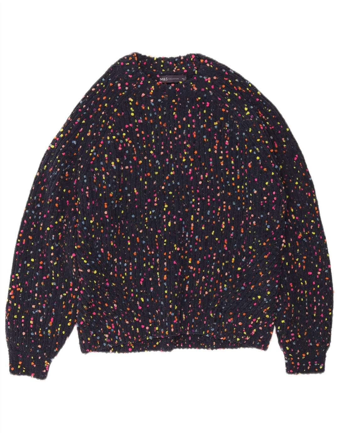 MARKS & SPENCER Damski sweter z okrągłym dekoltem UK 12 Średni granatowy