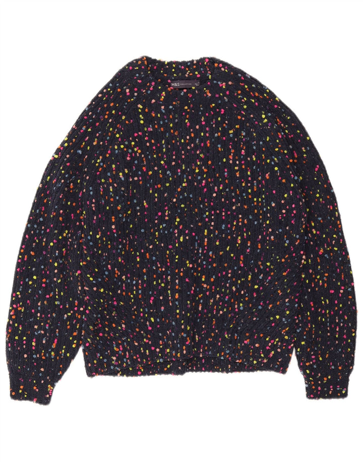 MARKS & SPENCER Damski sweter z okrągłym dekoltem UK 12 Średni granatowy