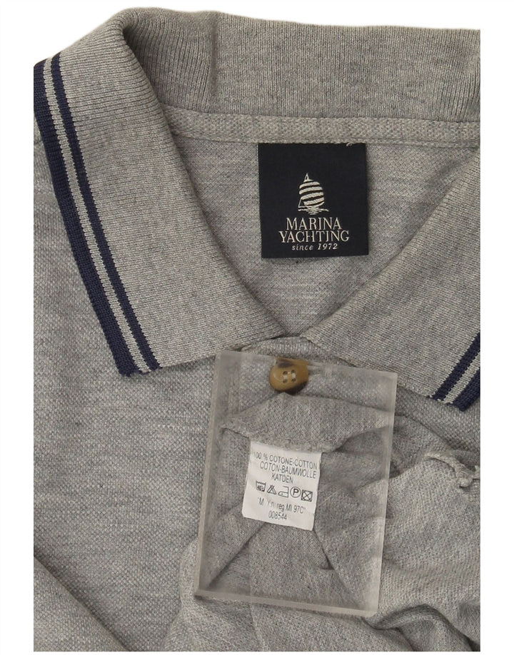 Męska koszulka polo Marina Yachting z grafiką, średnioszara, bawełniana