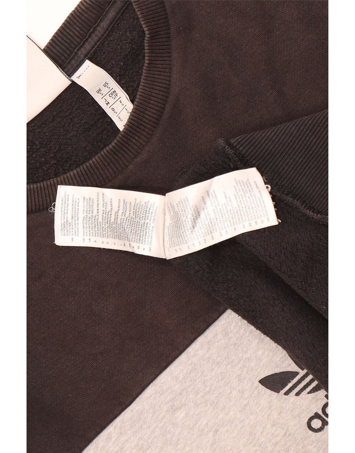 Męska bluza Adidas z grafiką, mała, czarna, z blokami kolorów, bawełniana