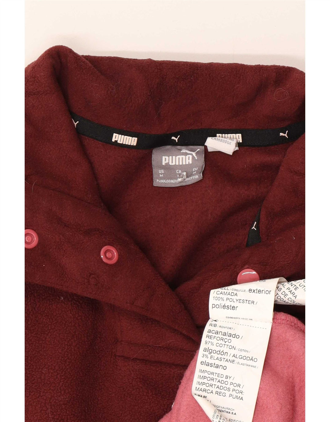 Damska bluza polarowa Puma Oversize Graphic UK 14 Medium Burgund